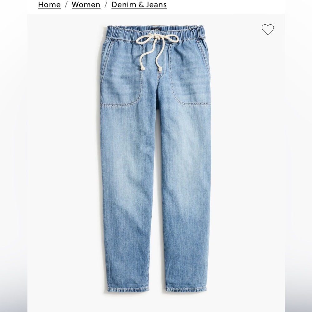 J. Crew Factory Denim jogger pant with rope tie closure